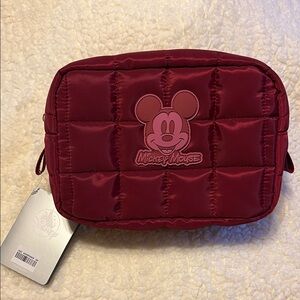 Disney Maroon Mickey Mouse Cosmetic Bag